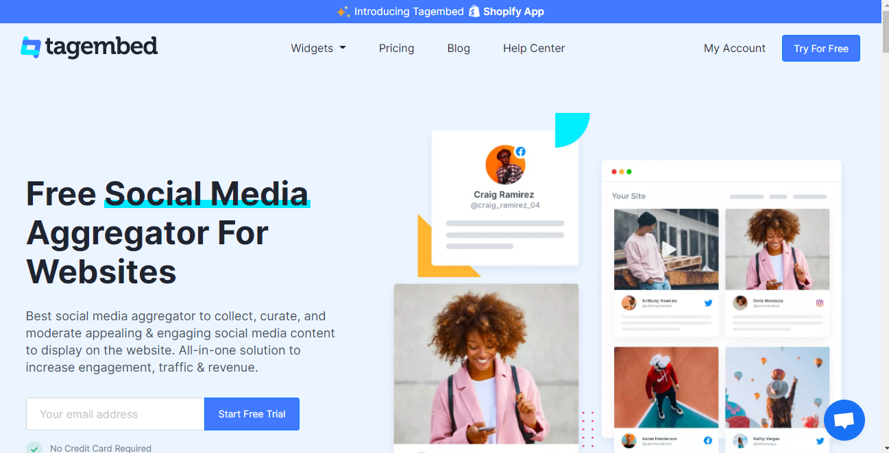 social media aggregator - Tagembed